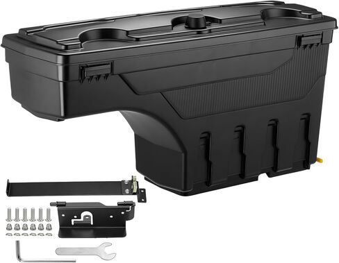 صندوق تخزين سرير الشاحنة من GEARLAST مع قفل بكلمة مرور لسيارة 2019-2023 Chevy/GMC Silverado/Sierra 1500، جانب السائقين، 30 لتر، أسود in Kuwait