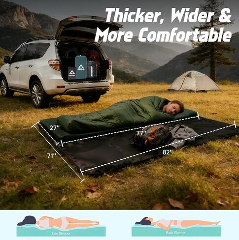 Self Inflating Sleeping Pad with Waterproof Tarp, 3.2" Extra Thick Built-in Electric Pump Air Mattress for Car Camping, R-Value 9.5 All-Season Winter Gear, Roll-up Compact Mat in Saudi Arabia