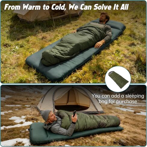 Self Inflating Sleeping Pad with Waterproof Tarp, 3.2" Extra Thick Built-in Electric Pump Air Mattress for Car Camping, R-Value 9.5 All-Season Winter Gear, Roll-up Compact Mat in Saudi Arabia