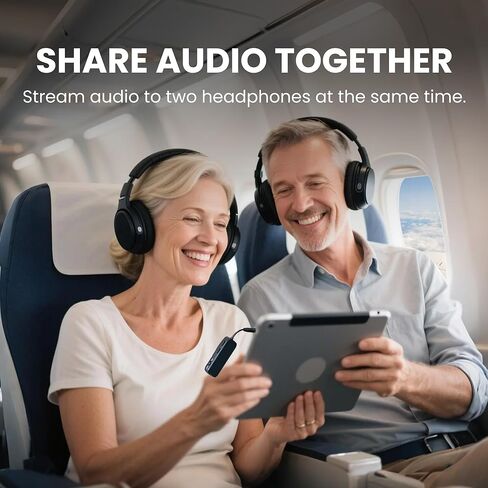 Avantree Relay & SoundJet R1 - Premium Airplane Bluetooth Adapter with Advanced Qualcomm Chipset, 2 Headphones Support, 25hrs Play Time, aptX Adaptive & HD Audio Transmitter for Airpods, Bose & Travel in Saudi Arabia