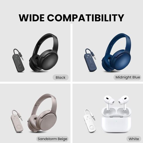 Avantree Relay & SoundJet R1 - Premium Airplane Bluetooth Adapter with Advanced Qualcomm Chipset, 2 Headphones Support, 25hrs Play Time, aptX Adaptive & HD Audio Transmitter for Airpods, Bose & Travel in Saudi Arabia