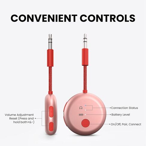 Avantree Relay & SoundJet R1 - Premium Airplane Bluetooth Adapter with Advanced Qualcomm Chipset, 2 Headphones Support, 25hrs Play Time, aptX Adaptive & HD Audio Transmitter for Airpods, Bose & Travel in Saudi Arabia