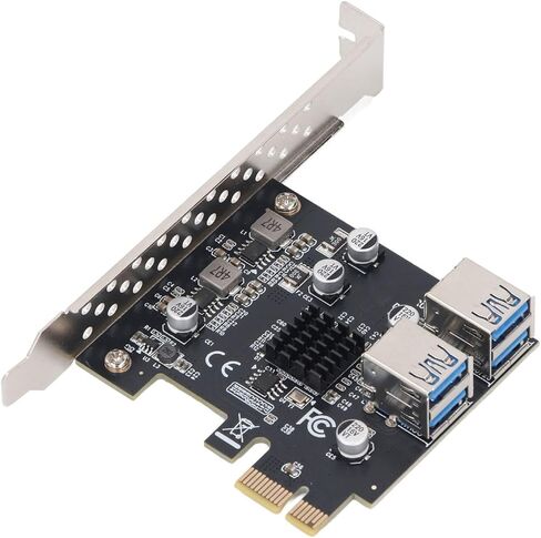 بطاقة توسيع PCIE إلى USB 3.2، بطاقة PCI Express USB3.2 Gen1 بسرعة 5 جيجابت في الثانية، PCIE 1X إلى 4 منافذ USB 3.0، لنظام التشغيل WINXP 7 10 11، لنظام التشغيل Linux in Kuwait