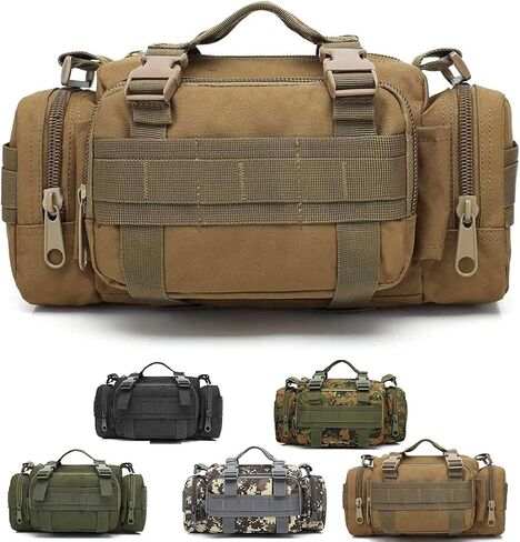 Tactical Duffel Bags for Men, 3P Military Molle Waist Fanny Packs EDC Utility Pouch Crossbody with Shoulder Strap Hand Carry in Saudi Arabia