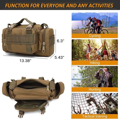Tactical Duffel Bags for Men, 3P Military Molle Waist Fanny Packs EDC Utility Pouch Crossbody with Shoulder Strap Hand Carry in Saudi Arabia