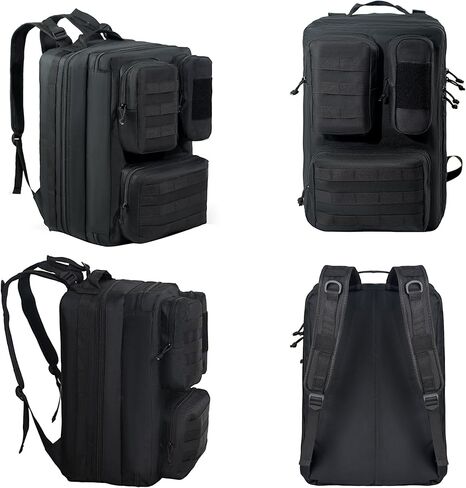 Military Backpack for Men, 35L Tactical Backpack with Laptop Compartment for Hiking Camping Travel and Daily Commutes（black） in Saudi Arabia