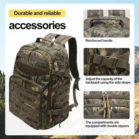 Tactical Hunting Back pack for Men,Military Molle Backpack,Assault Pack,37L EDC Hiking & Motorcycle Backpack (Aquatic Camouflage) in Kuwait