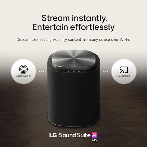 مكبر صوت LG M5 Sound Suite اللاسلكي مع Dolby Atmos FlexConnect - بلوتوث وواي فاي، Google Cast وAirPlay - مكبرات صوت مزدوجة + مكبر صوت 3 بوصات - متصل بالتلفزيونات ومكبر صوت H7 - (طراز 2026 الجديد) in Saudi Arabia