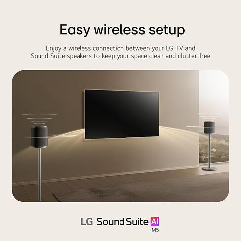 مكبر صوت LG M5 Sound Suite اللاسلكي مع Dolby Atmos FlexConnect - بلوتوث وواي فاي، Google Cast وAirPlay - مكبرات صوت مزدوجة + مكبر صوت 3 بوصات - متصل بالتلفزيونات ومكبر صوت H7 - (طراز 2026 الجديد) in Saudi Arabia