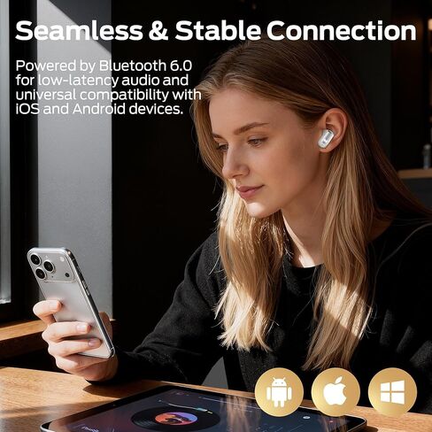 سماعات أذن لاسلكية Monster N-Lite 217، صوت ستيريو غامر، سماعات رأس بلوتوث 6.0 داخل الأذن، ميكروفون ذكي مدمج لإلغاء الضوضاء للمكالمات الواضحة، ملاءمة مريحة، وقت تشغيل 32 ساعة، مقاوم للماء IPX5، أبيض in Kuwait