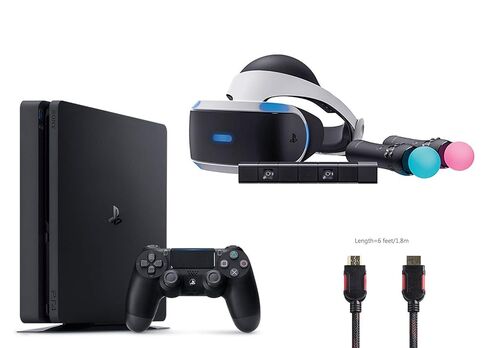 حزمة تشغيل PlayStation VR المكونة من 4 عناصر: سماعة رأس VR، وحدة تحكم الحركة، مستشعر حركة كاميرا PlayStation، PlayStation 4 in Saudi Arabia