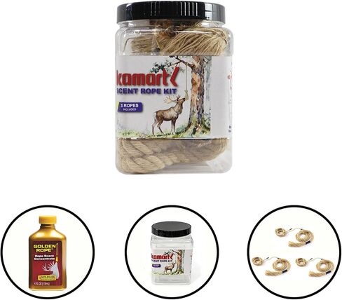 Deer Scrape Rope 30 Inch HempScent Scrape Kit with 10ft Pre-Attached Ropes Cotton Highly Absorbent Scent Rope for Deer Hunting Accessories Includes 4 oz Scent 3PCS in Kuwait