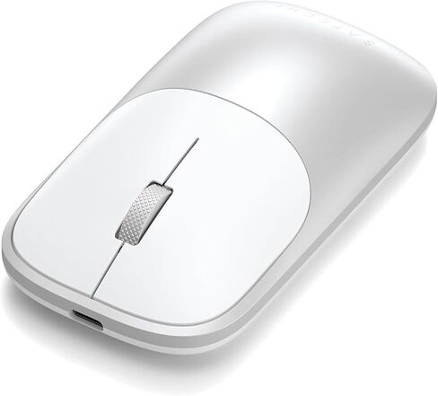 ماوس Satechi Slim EX اللاسلكي، اتصال بلوتوث متعدد الأجهزة واتصال 2.4 جيجا هرتز لنظام التشغيل macOS وWindows وiPadOS وAndroid، نقرات صامتة، هيكل من الألومنيوم المؤكسد، بطارية قابلة لإعادة الشحن USB-C، أسود فضائي in Saudi Arabia