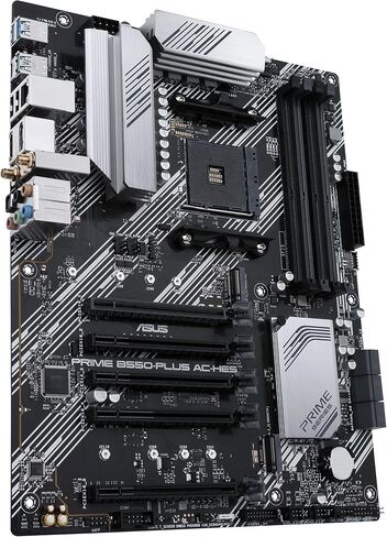 اللوحة الأم ASUS Prime B550-PLUS AC-HES AMD AM4 (الجيل الثالث Ryzen) ATX (Dual M.2، PCIe4.0، WIFI5، 1Gb Ethernet، SATA 6 Gbps، USB 3.2 Gen 2 Type-C، Type-C وCEC Tier II جاهز) (متجدد) in Saudi Arabia