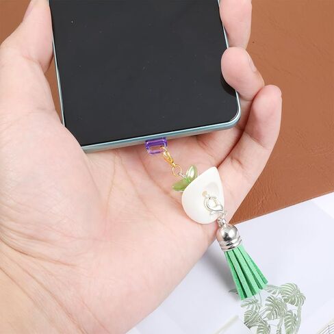20 قطعة من قابس الغبار USB C الملون، غطاء غطاء مضاد للغبار لمنفذ الشحن مع فتحة تعليق وغطاء بلاستيكي متوافق مع الهواتف الذكية والأجهزة اللوحية وأجهزة النوع C in Kuwait