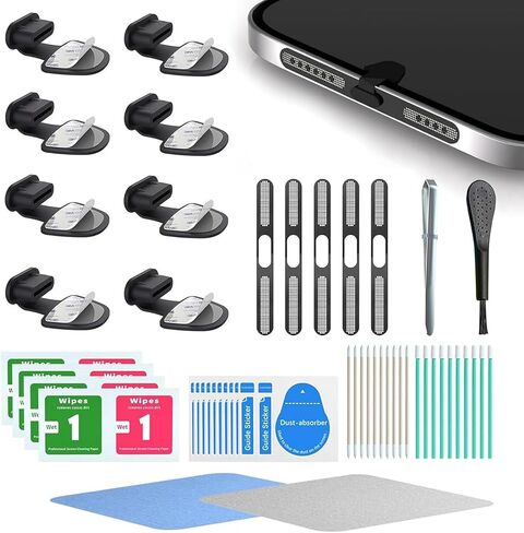 8 عبوات من سدادات غبار USB C، غطاء قابس USB من النوع C مضاد للفقد، واقيات غبار منفذ الشحن، مع غطاء غبار مكبر الصوت، لسلسلة iPhone 17,16,15، وSamsung Galaxy S22/S21/S20، Note 20/10، جميع USB C in Kuwait