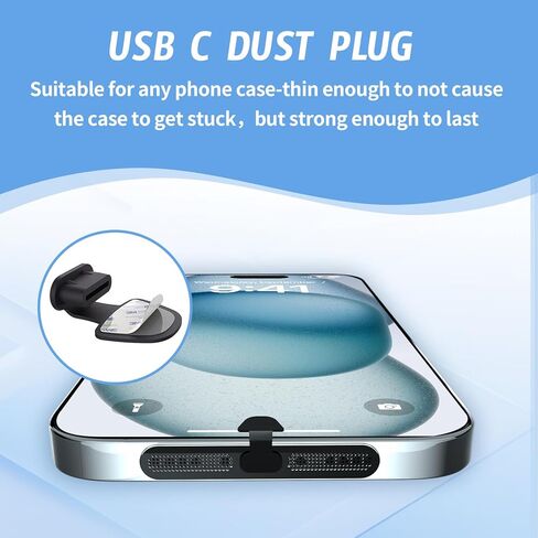 8 عبوات من سدادات غبار USB C، غطاء قابس USB من النوع C مضاد للفقد، واقيات غبار منفذ الشحن، مع غطاء غبار مكبر الصوت، لسلسلة iPhone 17,16,15، وSamsung Galaxy S22/S21/S20، Note 20/10، جميع USB C in Kuwait