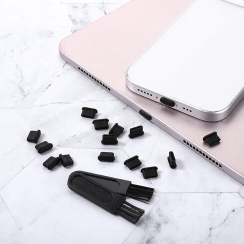 20 قطعة من سدادات الغبار USB C، سدادات مضادة للغبار من النوع C، غطاء غبار USB-C غطاء منفذ سيليكون من النوع C، قابس واقي منفذ الشحن مع فرشتي تنظيف in Kuwait