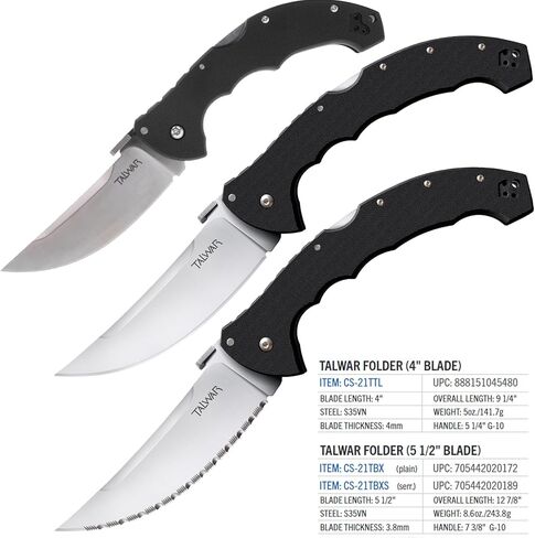 COLD STEEL Talwar S35VN فولاذ حاد للغاية بليد G10 مقبض للحمل اليومي سكين جيب تكتيكي قابل للطي مع آلية قفل ثلاثية الإعلانات in Kuwait