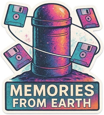 ملصق Time Capsule للأقراص المرنة للوسائط المختلطة Vaporwave (2.75 بوصة × 3 بوصة) in Saudi Arabia