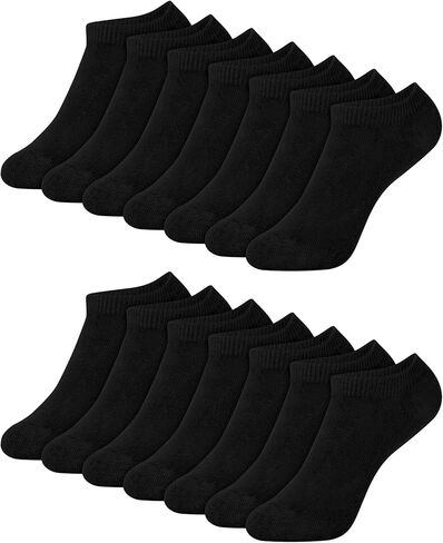 Hanes boys Ankle Socks, 14 Pairs, Stretch-cotton Socks for Boys, Moisture-wicking, Cushioned in Saudi Arabia