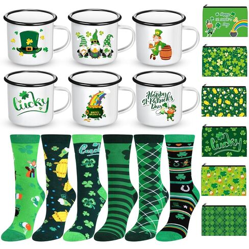 18 Pcs Halloween Gifts Set Pumpkins Ghost Makeup Bags Enamel Mugs Happy Halloween Ghost Witch Socks Bulk Tabletop Gifts Party Favors for Adults Women Coworkers Carnival Party Supplies in Saudi Arabia