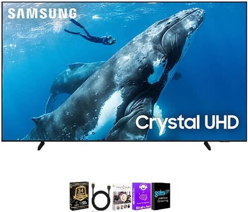 Samsung 98 Inch Class Crystal UHD 4K Smart TV with HDR, PurColor, Motion Xcelerator + HDMI Cable + Streaming Bundle + 24-Month CPS Protection in Saudi Arabia