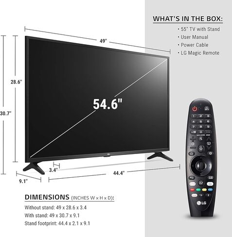 LG UN73 Series 55" Alexa Built-in, 4K UHD IPS Smart TV, Bluetooth Surround Ready, Apple Airplay 2, webOS with Magic Remote (55UN7300PUF, 2020) in Saudi Arabia