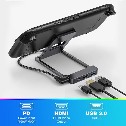 محطة إرساء تلفزيون Tendak Switch لجهاز Nintendo Switch، محطة إرساء تلفزيون محمولة تدعم وضع التلفزيون 4K / 60HZ، قاعدة تبديل قابلة للطي لنينتندو سويتش / Steam Deck / ROG Ally / الهاتف، لا تدعم Switch 2 in Kuwait