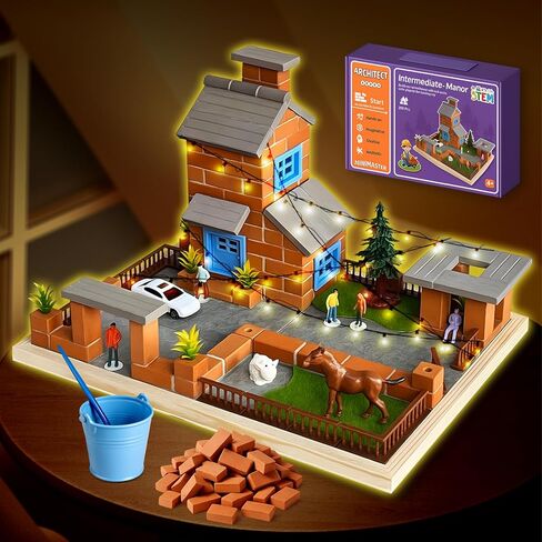 Brick and Mortar Construction Set, DIY Building Blocks for Kids Ages 6+, STEM Construction Kit, Versatile Creative Play, Great Birthday Gift in Saudi Arabia