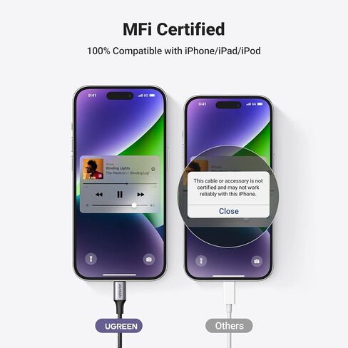 سلك UGREEN Aux لكابل iPhone Aux إلى Lightning لمحول السيارة MFi المعتمد Lightning 3.5 ملم مقبس صوت ذكر متوافق مع iPhone 14 Pro Max/13 12 11 Pro Max/12 11 XR SE/8 Plus، 3.3FT in Saudi Arabia
