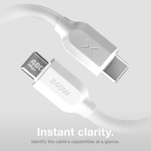NOCO XGrid XC2: 240W USB-C to USB-C Cable – Type C Fast Charging Cord, USB-IF Certified, Smart E-Marker Chip, 480Mbps Data, UltraFlex Braided Nylon + Silicone Jacket, 6-Foot Durable Design in Saudi Arabia