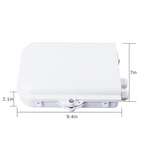 Fiber Optic Distribution Box, 8 Port Wall Mount Enclosure with 8 SC APC Adapters, Singlemode, FTTH, IP65 Waterproof Outdoor/Indoor Use - 8.27" x 5.31" x 1.57" in Saudi Arabia