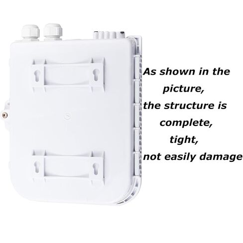 Fiber Optic Distribution Box, 8 Port Wall Mount Enclosure with 8 LC OS2 Adapters, Singlemode, FTTH, IP65 Waterproof Outdoor/Indoor Use - 8.27" x 5.31" x 1.57" in Saudi Arabia