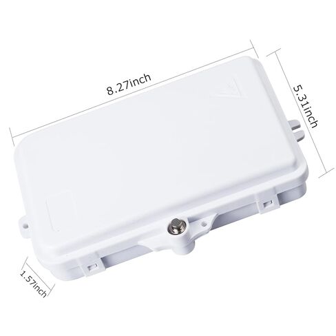 Fiber Optic Distribution Box, 4 Port Wall Mount Enclosure with 4 LC OS2 Adapters, Singlemode, FTTH, IP65 Waterproof Outdoor/Indoor Use - 8.27" x 5.31" x 1.57" in Saudi Arabia