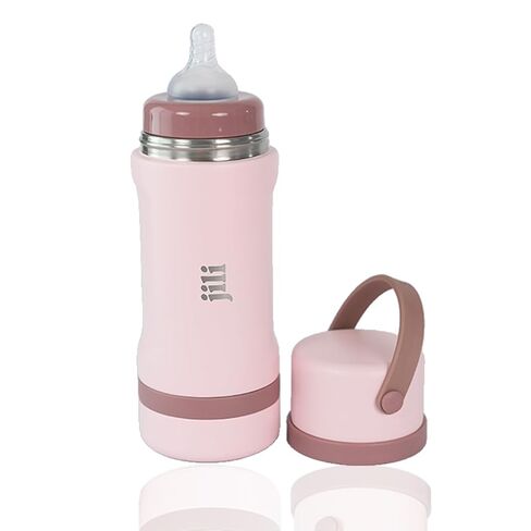 Jili All-in-One Baby Bottle, Insulated Stainless Steel Bottle with Formula Container, Anti-Colic Nipple, and Leak-Proof Lid, Baby Essentials for Travel, BPA and Phthalates-Free, Sage, 8 oz. in Saudi Arabia