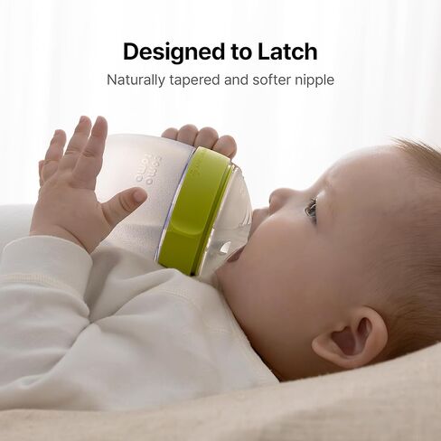 Comotomo Silicone Baby Bottle 2 (5oz) – Baby Bottle Refined – Soft, Wide-Neck Bottle with True Slow-Flow Nipple for Newborn Feeding, Green in Saudi Arabia