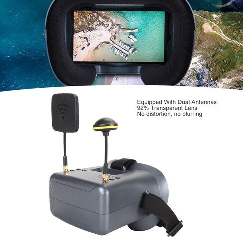 Generic FPV Video Goggles، سطوع عالي مدمج، بطارية 2000 مللي أمبير، نظارات فيديو بدقة 800 × 480 للتصوير الجوي، Generic1g0pyx34iu in Saudi Arabia