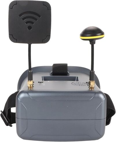 شاشة LCD مقاس 4.3 بوصة، هوائي مزدوج، دقة 800 × 480، نظارات فيديو FPV بعدسة شفافة بنسبة 92% مع وظيفة البحث التلقائي، بطارية مدمجة 3.7 فولت 2000 مللي أمبير في الساعة in Saudi Arabia