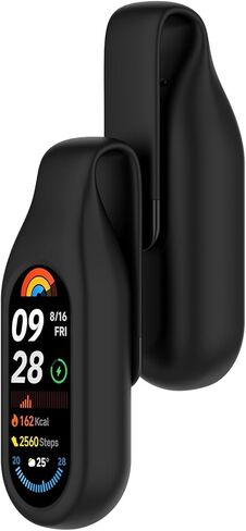 مشبك مشبك عالمي من Discool متوافق مع Xiaomi Band 10/9/8 حزام معصم بديل آمن مضاد للانزلاق، مشبك من مادة السيليكون الناعمة المتينة للسباحة والجري (أسود) in Kuwait