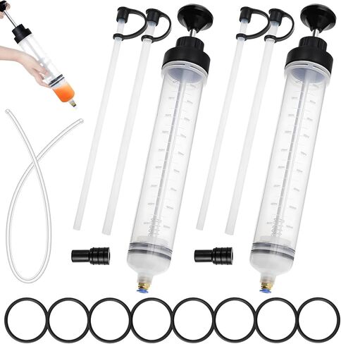 500CC Automotive Fluid Extractor Pump, Manual Oil Change Syringe with 50cm Rubber Hose, Manual Suction Vacuum Fuel Car Transfer for Power Steering in Kuwait