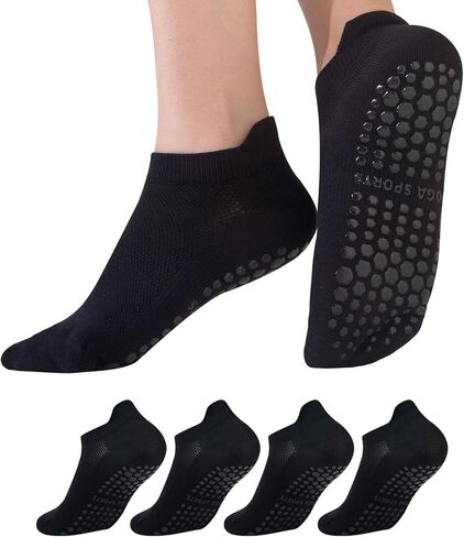 Grip Socks for Women Non Slip Pilates Socks for Pilates, Barre, Barefoot, Hospital Anti Skid Ankle Yoga Socks in Saudi Arabia