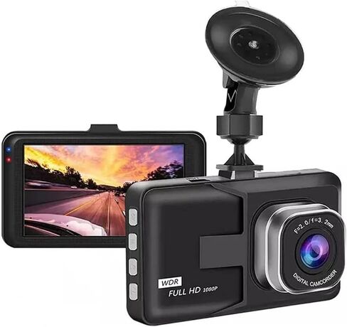 3-inch 1080p High-Definition Dash cam for Cars, 24 Hour Recording, 170° Large Wide-Angle,Super Night Vision, G-Sensor Parking Monitoring Loop Video Motion Detection in Kuwait