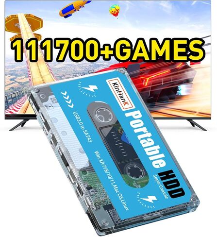 محرك الأقراص الصلبة الخارجي Kinhank 500G HDD مع نظام Batocera 33، وحدة تحكم ألعاب ريترو مع 111700 لعبة، متوافق مع معظم المحاكيات، SATA 3.0، لأجهزة الكمبيوتر المحمول/الكمبيوتر الشخصي/Windows/Mac OS (بدون وحدة تحكم) in Saudi Arabia