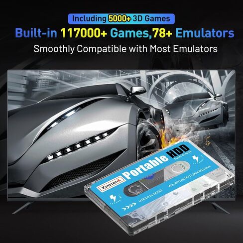 محرك الأقراص الصلبة الخارجي Kinhank 500G HDD مع نظام Batocera 33، وحدة تحكم ألعاب ريترو مع 111700 لعبة، متوافق مع معظم المحاكيات، SATA 3.0، لأجهزة الكمبيوتر المحمول/الكمبيوتر الشخصي/Windows/Mac OS (بدون وحدة تحكم) in Saudi Arabia