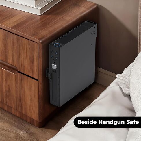 Biometric Gun Safe for Handgun - Upward Eject Pistol Safe with Fingerprint & Keypad, Hidden Safe Fits for Car, Nightstand, Desk, Bed Side - Birthday Gifts for Husband Dad in Saudi Arabia