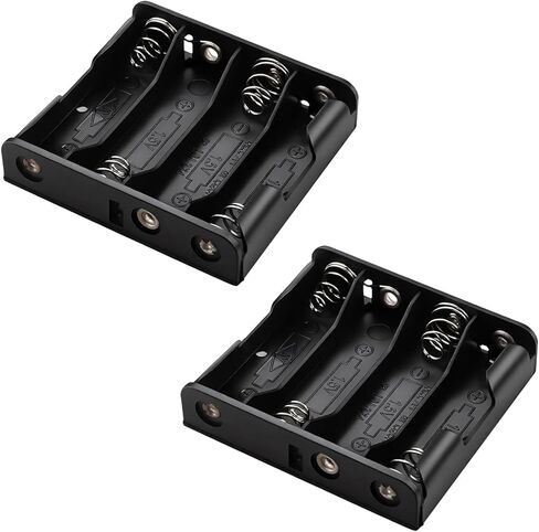 4 حامل بطاريات AA BH341 متوافق مع حامل بطاريات Parts Express، لإمدادات الطاقة أو النسخ الاحتياطي للذاكرة في الخزائن، تجارب الطلاب، مشاريع الهواة، أسود - قطعتان in Kuwait