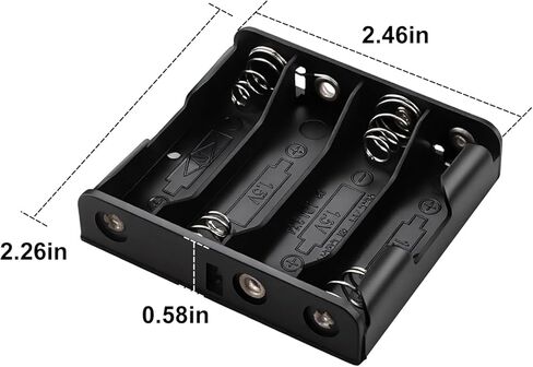 4 حامل بطاريات AA BH341 متوافق مع حامل بطاريات Parts Express، لإمدادات الطاقة أو النسخ الاحتياطي للذاكرة في الخزائن، تجارب الطلاب، مشاريع الهواة، أسود - قطعتان in Kuwait