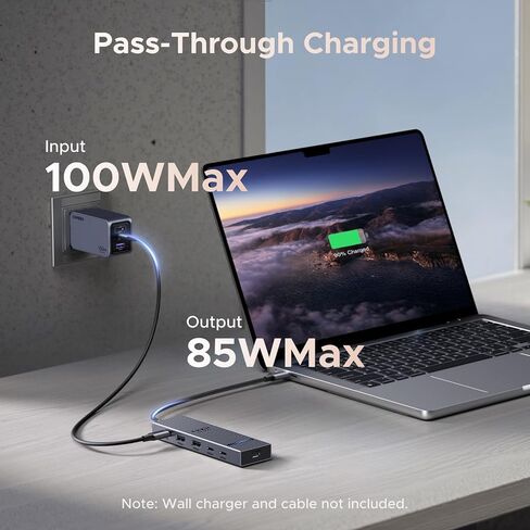 محول فيديو UGREEN Revodok USB-C Hub 4K@60 هرتز 10 جيجابت في الثانية 2×USB-A 3.2 + 2×USB-C 3.2 100W PD، قاعدة سفر من الألومنيوم متوافقة مع الشاشة المحمولة، MacBook Pro/Air، iPad Pro، Steam Deck، Dell XPS in Kuwait