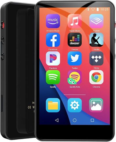 مشغل MP3 سعة 144 جيجابايت مع بلوتوث وواي فاي، مشغل موسيقى MP3 وMP4 بشاشة لمس كاملة 4 بوصة عالية الدقة مع سبوتيفي، ليبي، موسيقى أمازون، يوتيوب، تيكتوك، كتاب إلكتروني، مشغل MP4 للأطفال حتى 512 جيجا in Kuwait